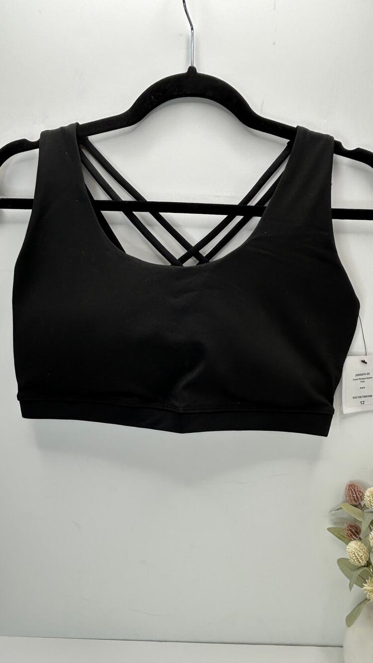 Cotton:On Curve Sports Bra Black Women 12 NWT Workout Athleisure